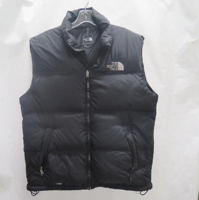 #ad North Face Men#x27;s Large L Black Vintage Nuptse 700 Down Fill Puffer Vest 06 A188 $77.95