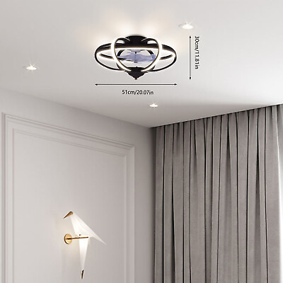 #ad Modern Cage Ceiling Fan Light LED Dimmable Chandelier Lamp W Remote Control $61.75