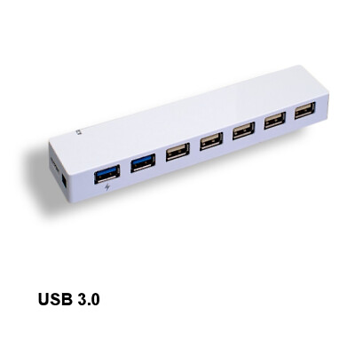 #ad Kentek White USB 7 Port Hub 3.0 2.0 900mA 5Gbps Charge Data Sync for PC Laptop $53.07