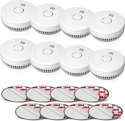 #ad Ecoey Smoke Detector Smoke Alarm With Built in 9v Battery Low Battery Reminder $17.99