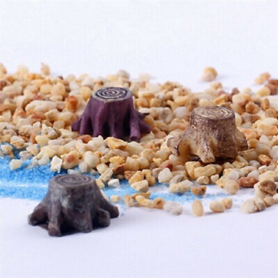 #ad 10pcs Mini Tree Stump Miniature Figurine Craft Decor Resin Fairy Home Garden DIY $3.95