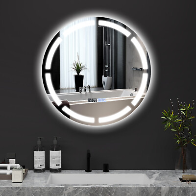 #ad ELECWISH Round Bathroom Mirror Dimmable LED Lighting Anti fog and waterproof $119.99