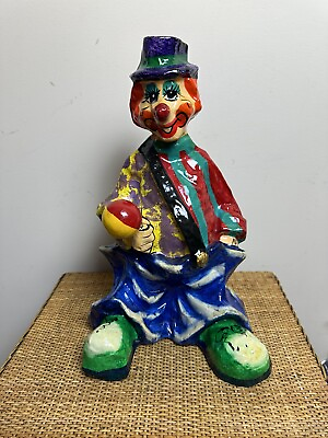 #ad VTG Mid Century Paper Mache Clown Folk Art Sculpture Style Like Jeanne Valentine $249.94
