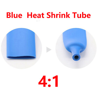 #ad Blue Dia 4mm 40mm 4:1 Heat Shrink Tube Adhesive Glue Lined Heatshrink Sleeving $160.90