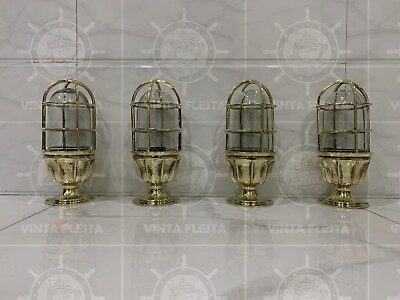 #ad Lamp Style New Marine Solid Brass Mount Ship Bulkhead Alley Light 4 Pcs $377.52
