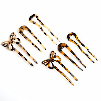 #ad U Shape Tortoise Shell Hair Pins 6 Pack French Wavy Crink Style Hair Forks Class $15.30