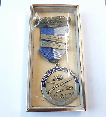 #ad Michigan Rifle amp; Pistol 1965 Center Fire Aggregate Expert CL 2nd Civil War Medal $15.00