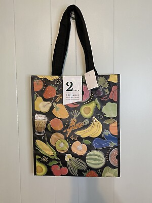 #ad Medium Shopping Bags Reusable Tote Bags Set Of 2 Grocery Marshalls 16x14x8 $9.99
