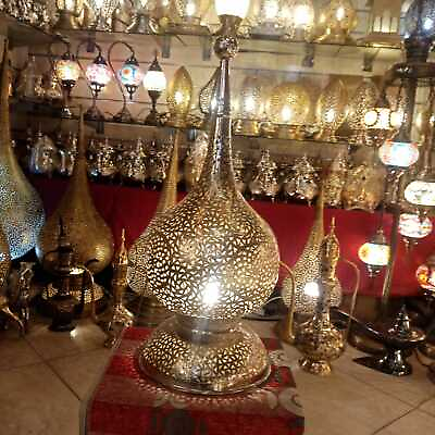 #ad Lamp Moroccan Table Brass Light Handmade Style Vintage Lantern Home 23.6H 11 IN $359.99