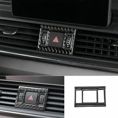 #ad For Audi Q5 2018 2020 2023 Real Carbon Fiber Console Emergency Switch Cover Trim $26.75