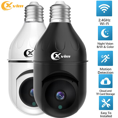 #ad XVIM E27 Light Bulb Camera 3MP Wireless WiFi Security Camera 360° Panoramic $28.99