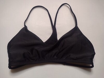 #ad Women#x27;s Bikini Top Small Black Strappy Wireless Swimsuit Swim Swimwear HG1 $7.98