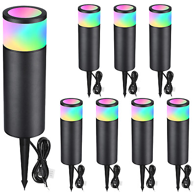 #ad 8 Pack 4.5W LED Low Voltage Pathway Light RGBW Color Changing Light $159.99