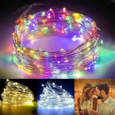 #ad 50 100 200LED DIY Micro Copper Wire Fairy String Lights Party Decor USB Plug In $1.99
