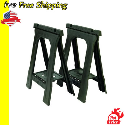 #ad 1 Pair Folding Sawhorse Portable V groove Lightweight 32quot; H x 22 1 2quot; W x 5quot; D $71.67