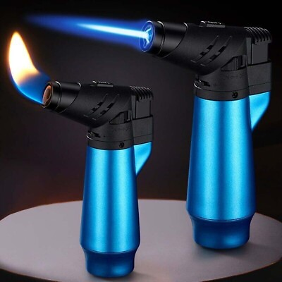#ad Torch Butane Lighter with Fuel Window Jet Torch Windproof cigarettes Lighter $7.99
