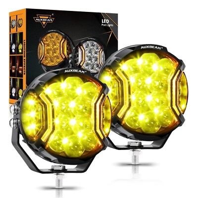 #ad AUXBEAM 5#x27;#x27; 172W Side Shooter LED Cube Pods Driving Lamps Work Lights Amber DRL $169.99