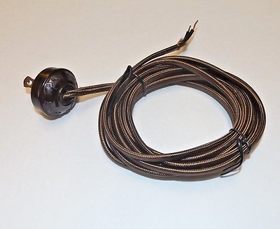 #ad #ad 10 F00T BROWN RAYON LAMP CORD SET WITH ANTIQUE STYLE ACORN PLUG NEW 46860JB $44.89