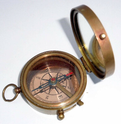 #ad Nautical Victorian Compass Vintage Handmade Brass Compass With Box $25.00