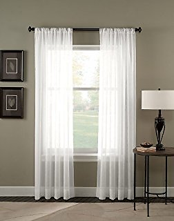 #ad Elegance 2 Panels Sheer Window Curtains Drapes Set 84quot; Long Rod Pocket Solid $9.45