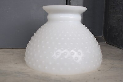 #ad Vintage White Hobnail Milk Glass Shade 7 7 8quot; Fitter $21.97