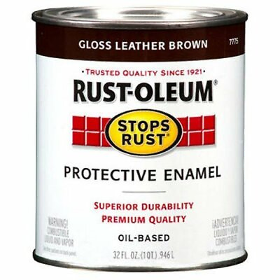 #ad Rust Oleum 7775502 Protective Paint Stops Rust 32 Ounce Gloss Leather Brown $26.99