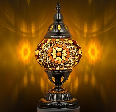 #ad Turkish Moroccan Table Lamp Handmade Mosaic Tiffany Style Table Bedside Lamp $52.95