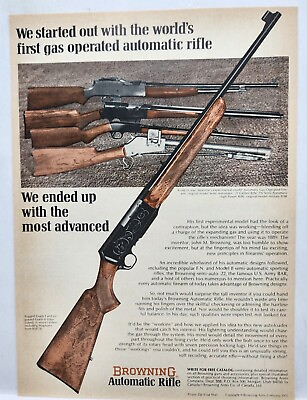 #ad 1970 Browning Automatic Rifle Hunting Print Ad Man Cave Art Deco Morgan UT 70#x27;s $7.88