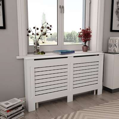 #ad White Radiator Cover Shelf Cabinet Grill MDF Wood Modern Traditional Furniture $176.19