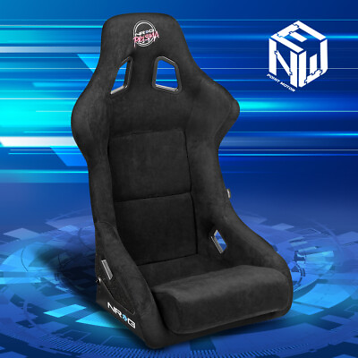 #ad NRG Innovations Universal Alcantara Bucket Racing Seat Large FRP 302BK Prisma $360.00