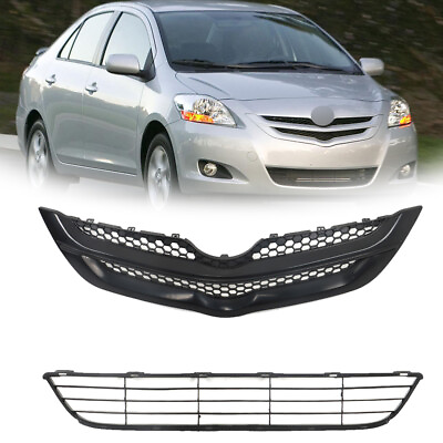 #ad For Toyota Yaris Sedan 2007 2008 Front Bumper Upperamp;Lower Grille Assembly Set $53.45