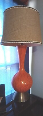 #ad Vintage lamp Brite Orange With Gold Flakes A 1970#x27;s Era Unbranded. $200.00