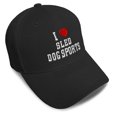 #ad Baseball Cap I Love Sled Dog Sports Red Heart Sports Lovers Sled Dog Sports $19.99