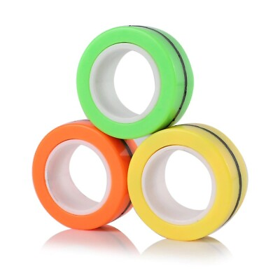 #ad Finger Magnetic Ring Magical Spinner Bracelet Fidget Toy Pack 3 YGO $8.49