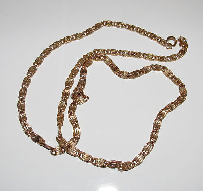 #ad Vintage Avon Finishing Touch Gold Tone Scroll Chain Necklace 30quot; $14.98