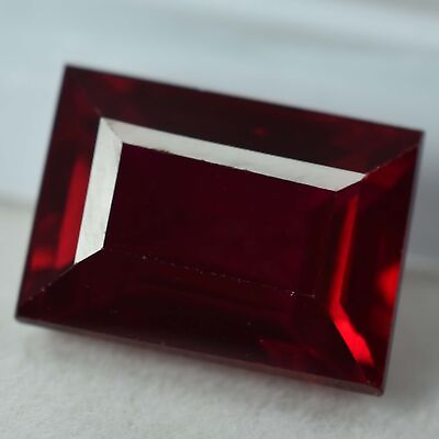 #ad 8.65 Ct Natural Flawless RED Ruby Rare EMERALD Shape CERTIFIED Loose Gemstone $13.55