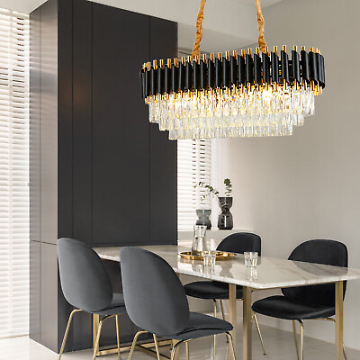 #ad 80cm Modern K9 Crystal Elegant Chandelier Pendant Lamp Ceiling Fixtures Home $179.56