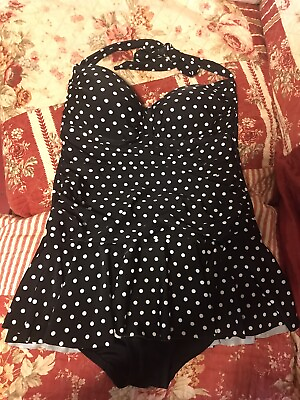#ad Woman’s Size Large Polka Dot Swimsuit Full Piece $5.00