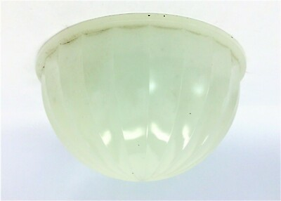 #ad #ad Vintage Used Ribbed Off White Glass Ceiling Lamp Shade Part Dobic 1231 $88.00