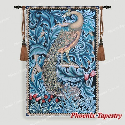 #ad William Morris The Peacock Fine Art Tapestry Wall Hanging Cotton 100% 55quot;x37quot; $99.99