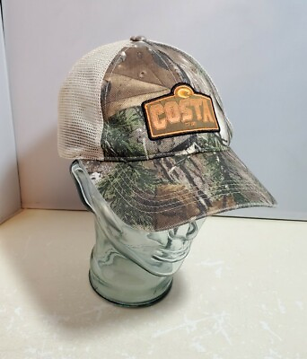 #ad Costa Del Mar Orange Patch Camo Men#x27;s Tan Mesh Back Trucker Hat *Free Shipping* $15.74