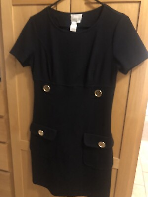 #ad Donna Morgan VTG Black Short Sleeve Dress Sleeve Sz 6 $19.99