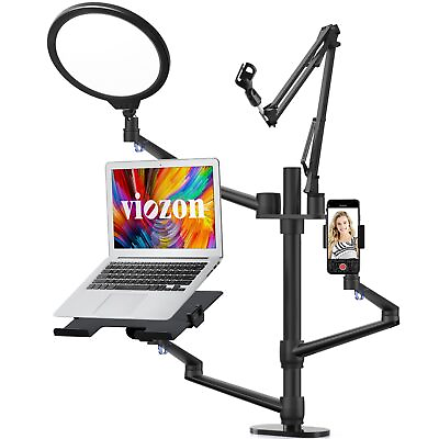 #ad Selfie Desktop Live Stand Set 6 in 1 10quot; LED Ring Light Microphone Mount comp... $190.10