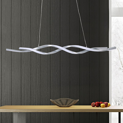 #ad Modern Wave Chandelier LED Ceiling Light Pendant Lamp Kitchen Hanging Fixture $45.12