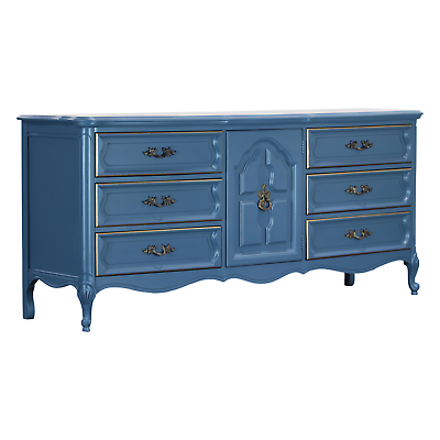#ad Vintage French Provincial Blue Dresser French Dresser Refinished Dresser $1200.00