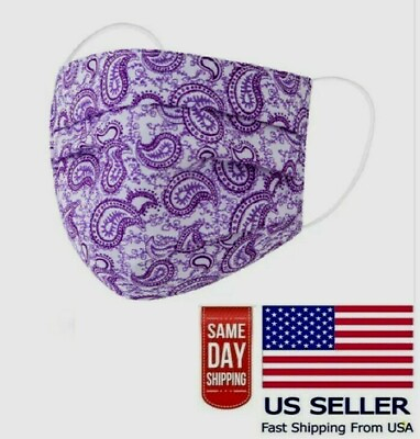 #ad Purple Paisley Flowers Face Masks Washable Adjustable Reusable Adult Cloth US $8.97