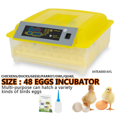#ad For 48 Digital Egg Incubator Hatcher Automatic Egg Turning Temperature Control $68.09