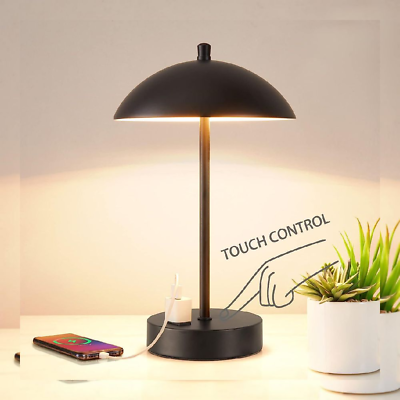 #ad Modern LED Desk Lamp with AC Adapter 3 Way Dimmable Touch Black $58.36