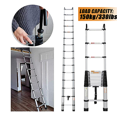 #ad Telescoping Ladder Aluminum DIY Extension Folding Loft Ladder for Indoor Outdoor $128.10