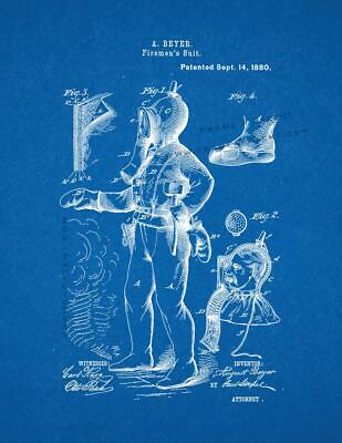 #ad Fire Gear Patent Print Blueprint $16.95
